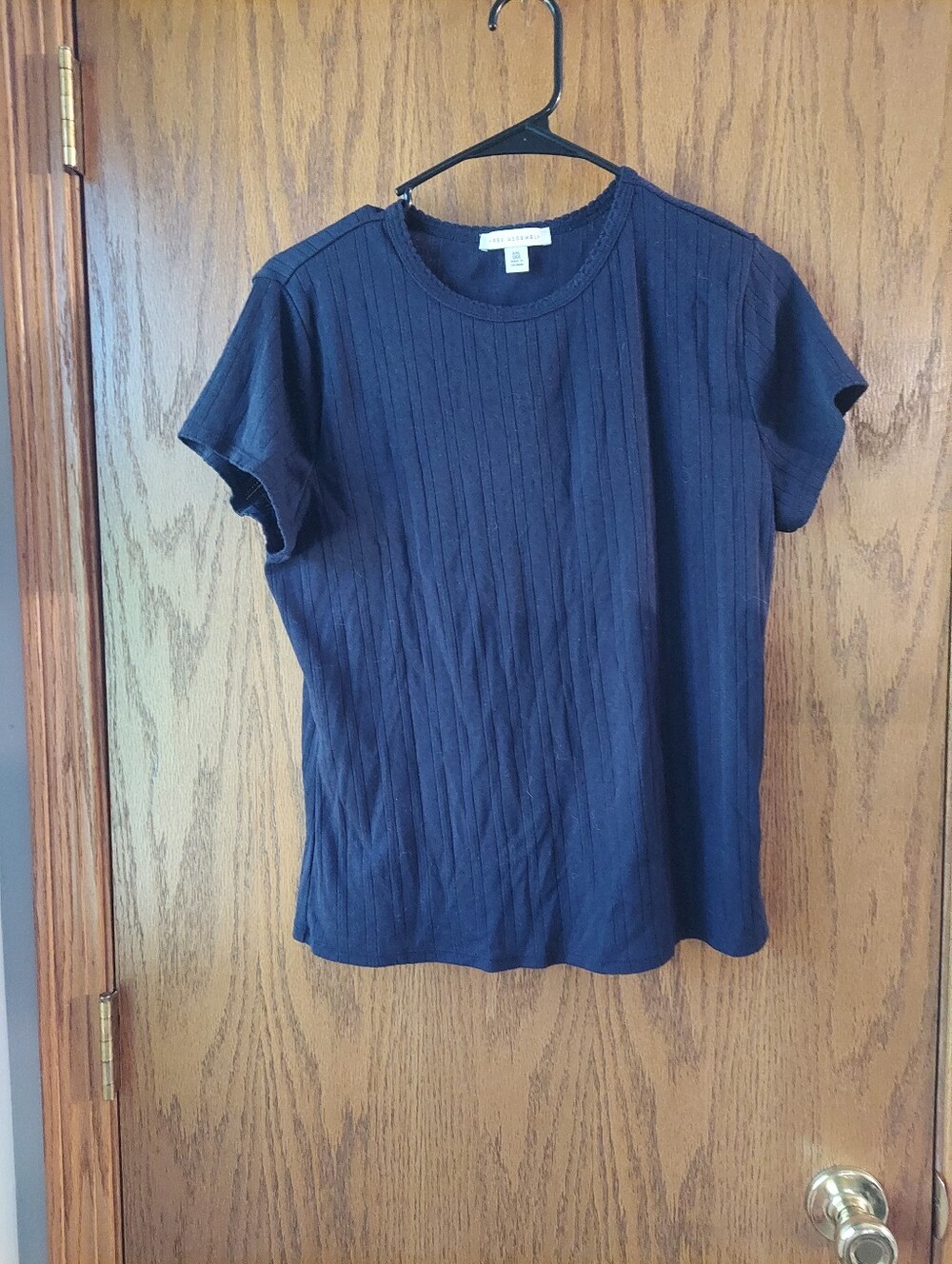 Free Assembly Navy Blue Ribbed Short Sleeve Tee Shirt XXL (20)